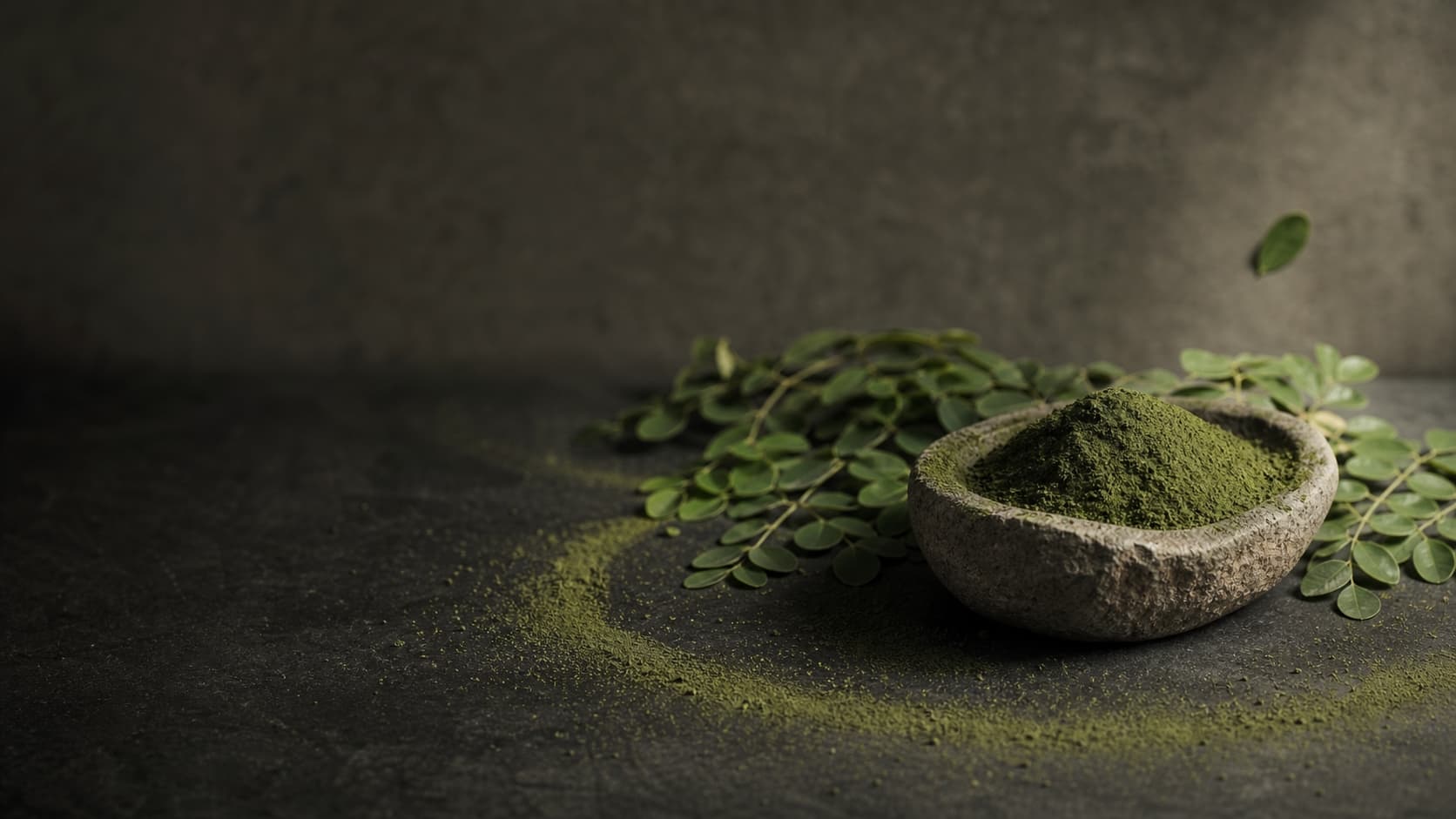 Moringa Powder blended into a green smoothie