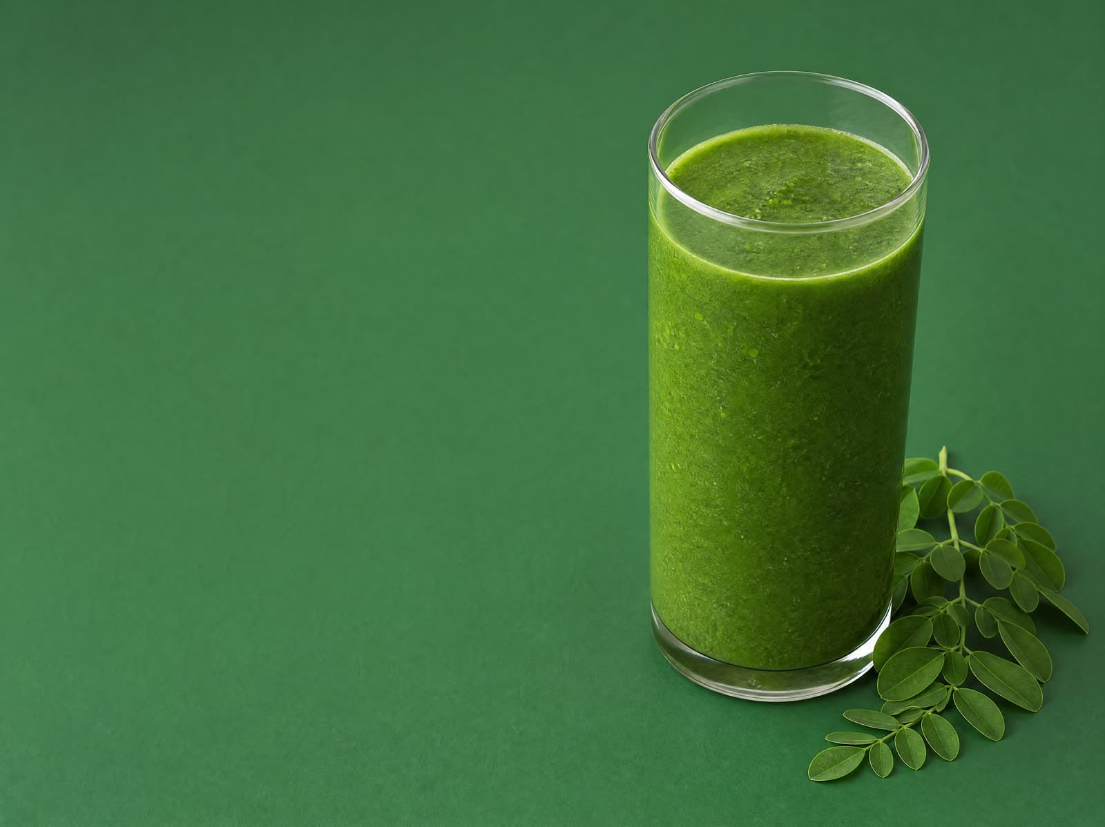 Moringa Powder blended into a green smoothie