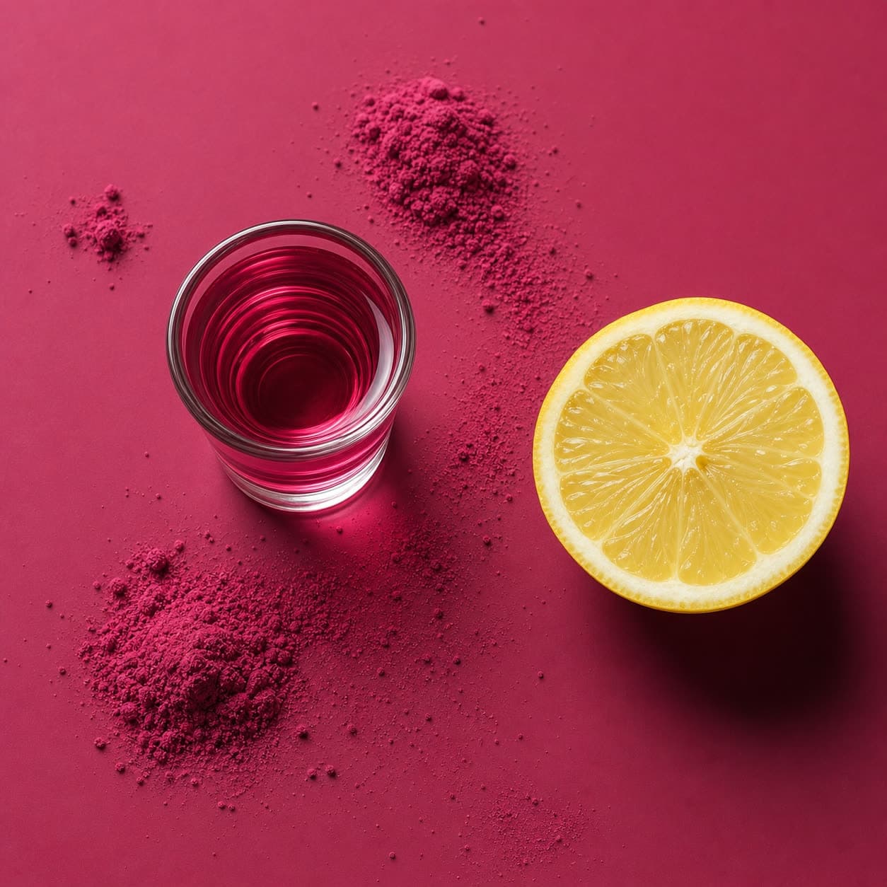 A small shot glass of Beetroot Pre-Workout Shot
