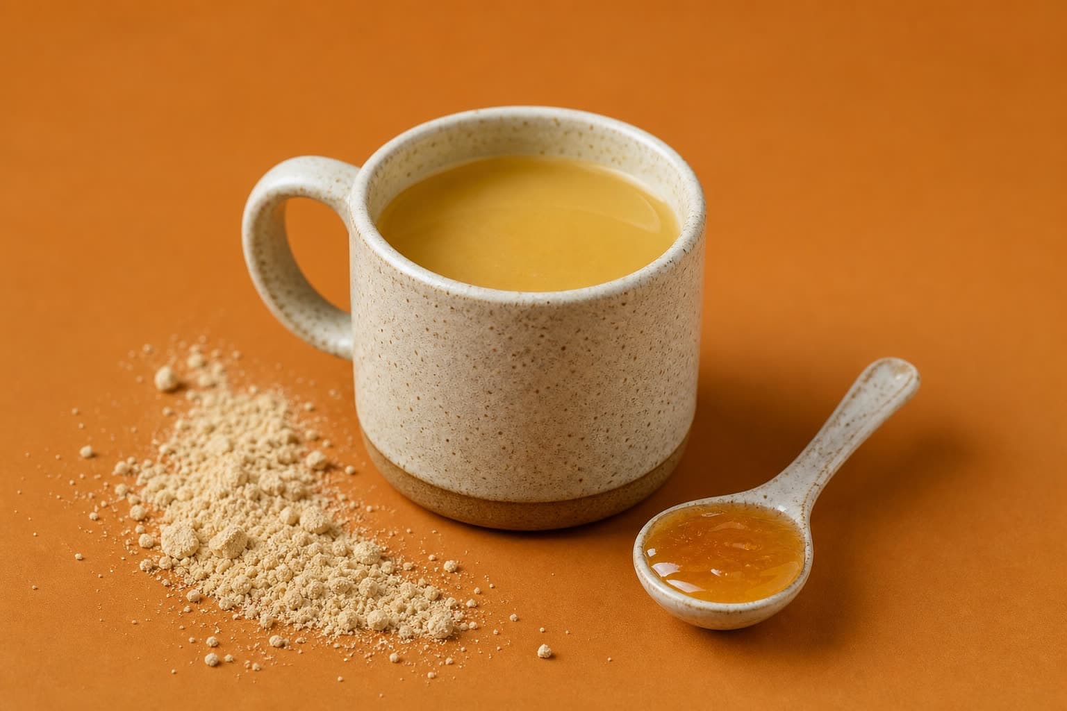 A mug of warm Ginger-Honey Throat Soother