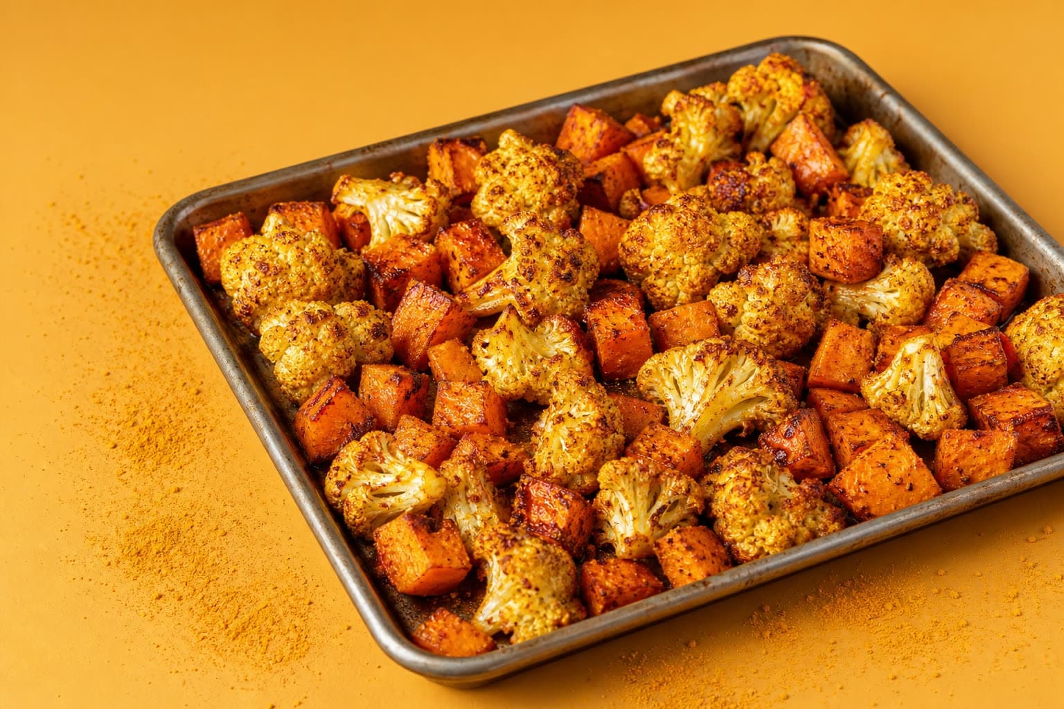 Roasted vegetables tossed with Turmeric Seasoning